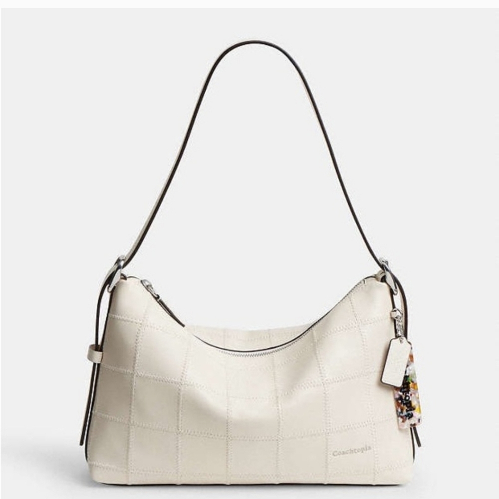 Coach Alter/Ego Shoulder Bag In Checkerboard Upcrafted Leather- Chalk
